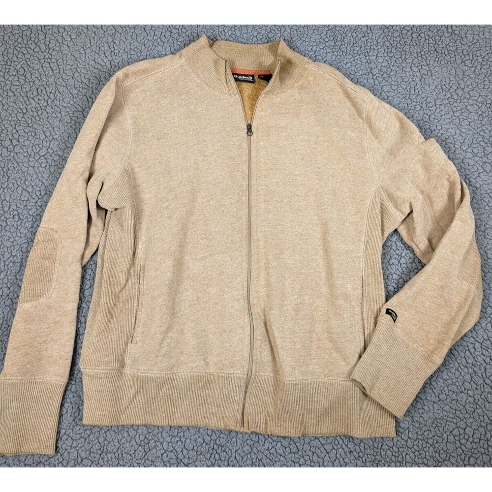Guide Series Womens Cardigan Zip Up Sweater Top Elbow Patch Arm Pocket Sz Large